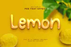 Free PSD 3d lemon text effect