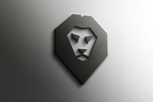 3D Lion логотип макет