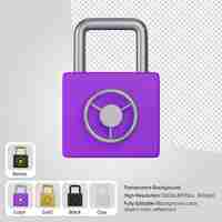 Free PSD 3d lock front