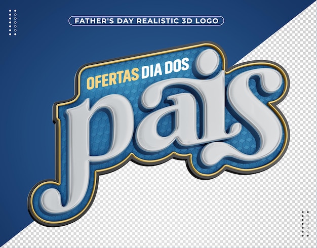 PSD gratuito 3d logo offerte per la festa del papà