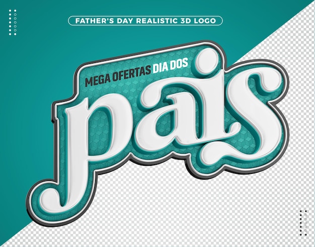 Logo 3d mega offerte per la festa del papà per la composizione