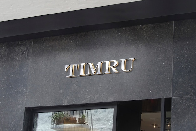 3d logo mockup luxury facade sign