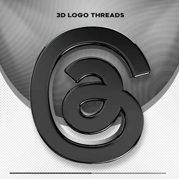 Free PSD 3d logo threads new social network isolated