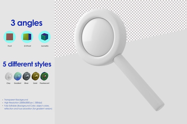 3D magnifier icon