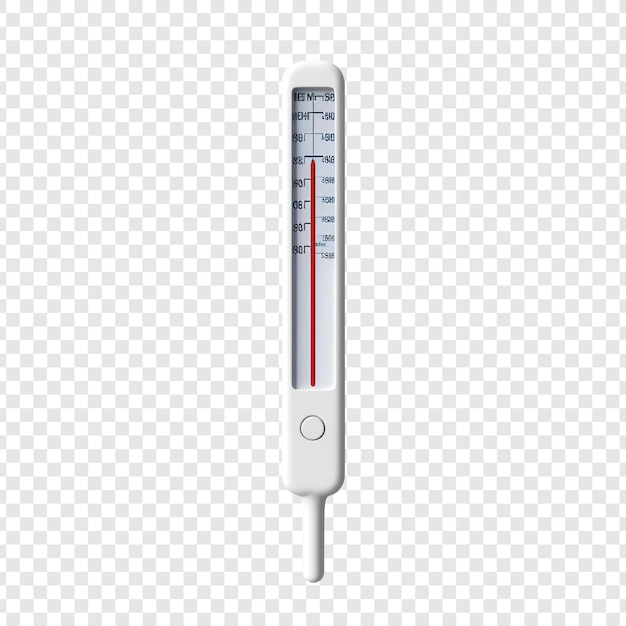 Free PSD 3d medical thermometer isolated on transparent background