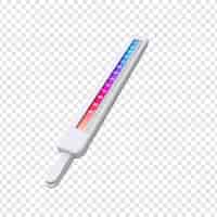 Free PSD 3d medical thermometer isolated on transparent background