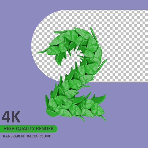 3d model rendering leaf shape number 2