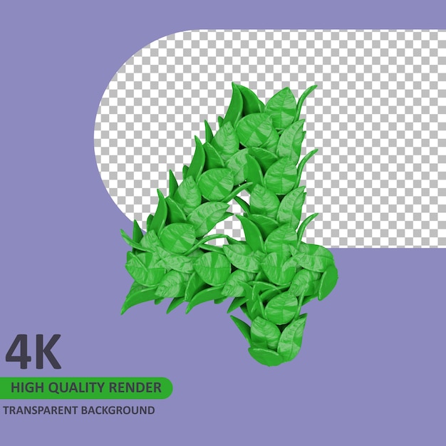 3d model rendering leaf shape number 4