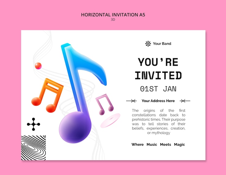Free PSD 3d music template design