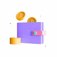 Free PSD 3d nft icon digital wallet