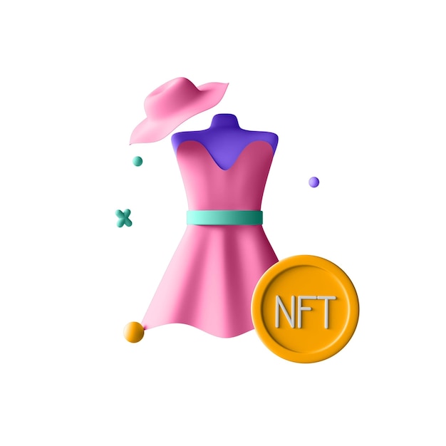 Illustrazione di moda dell'icona 3d nft