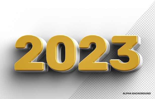 免费PSD 3 d数字2023新年快乐