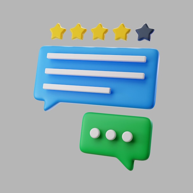 Free PSD 3d online messaging with star rating