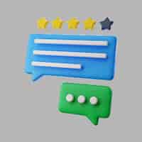 Free PSD 3d online messaging with star rating