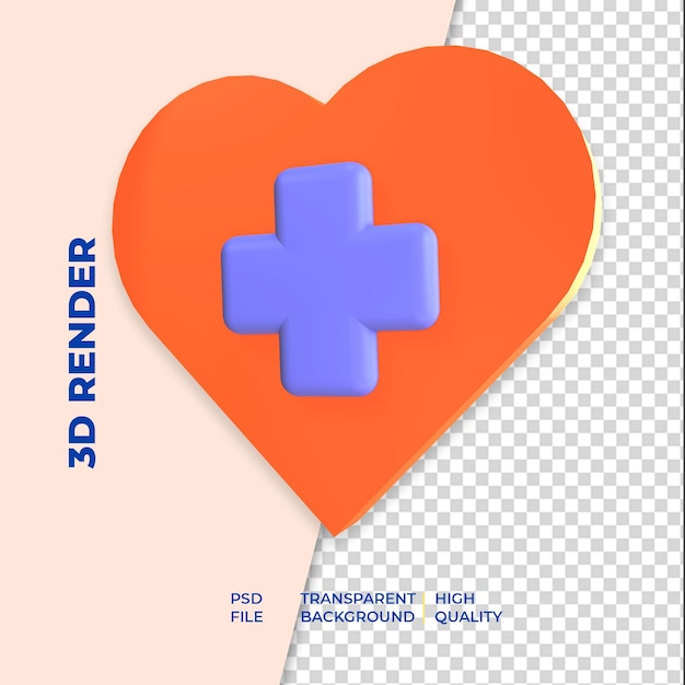 3d orange hearth illustration object rendered