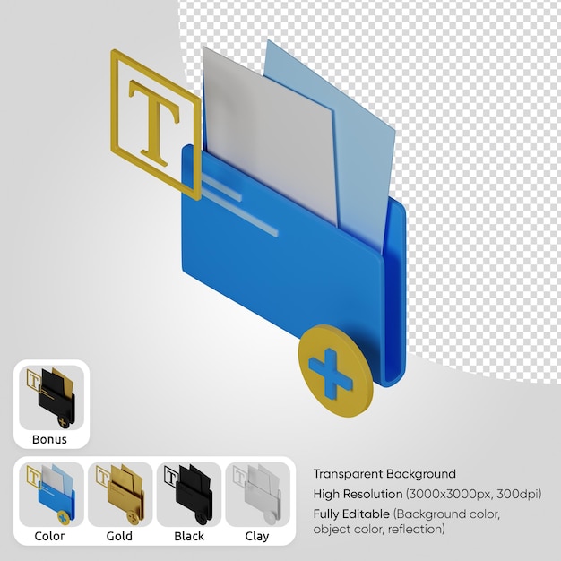 Free PSD 3d orginize folder