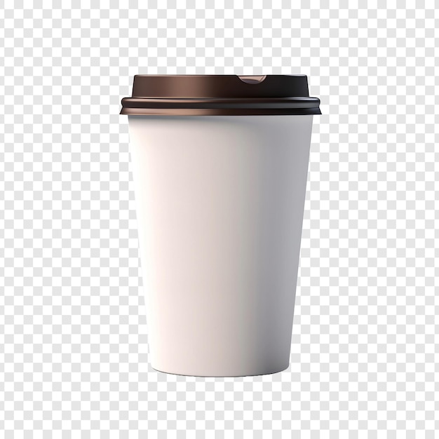 Free PSD 3d paper coffee cup isolated on transparent background