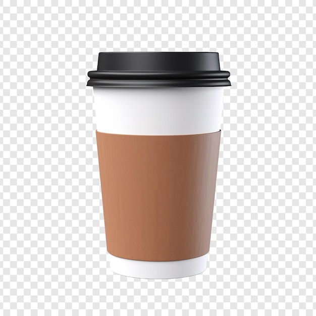 3d Paper Coffee Cup isolated on transparent background
