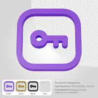 Free PSD 3d password icon