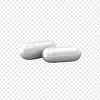 Free PSD 3d pills drug isolated on transparent background