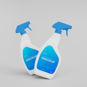 3dプラスチック手洗いスプレーボトルモックアップ Premium Psd