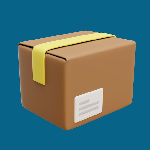 3D Post Icon with Box – Free PSD Download