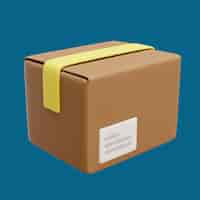 Free PSD 3d post icon with box