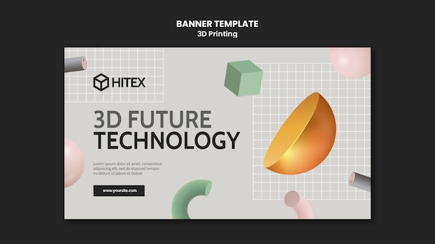 Free PSD 3d printing banner template