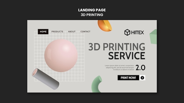 3D 프린팅 랜딩 페이지