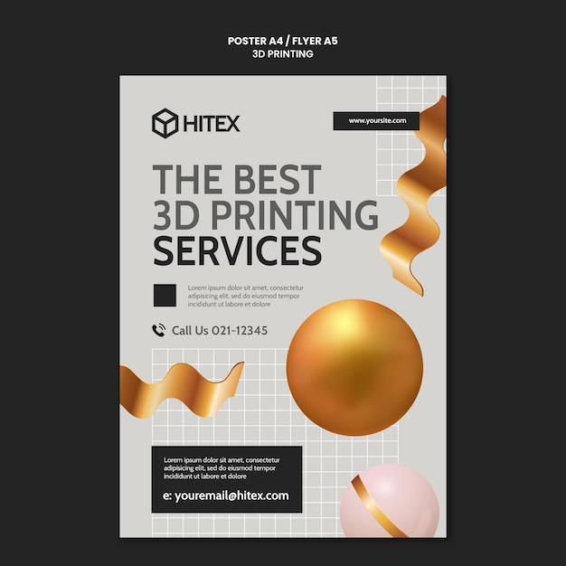 Free PSD 3d printing poster template