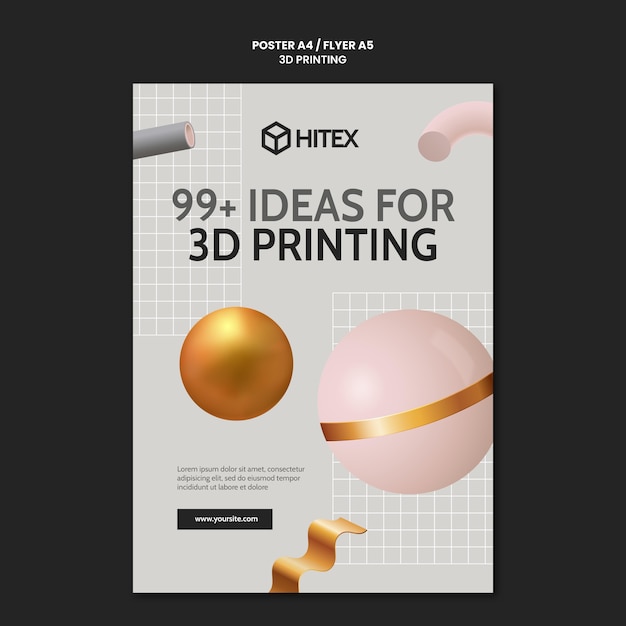 Modello di poster di stampa 3d