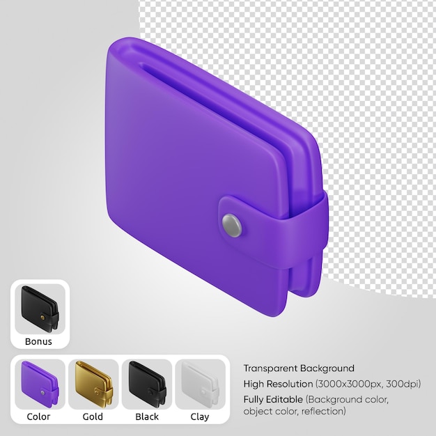 Free PSD 3d purse front isometric