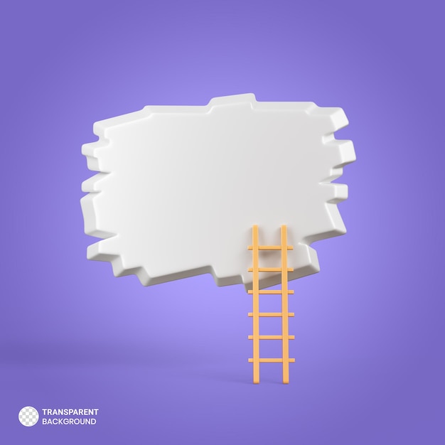 Free PSD 3d quote box with ladder icon isolated 3d render illustration