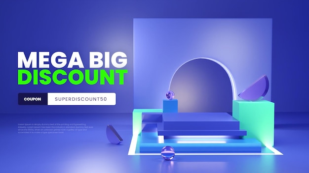 3D Realistic Background Podium Product Display