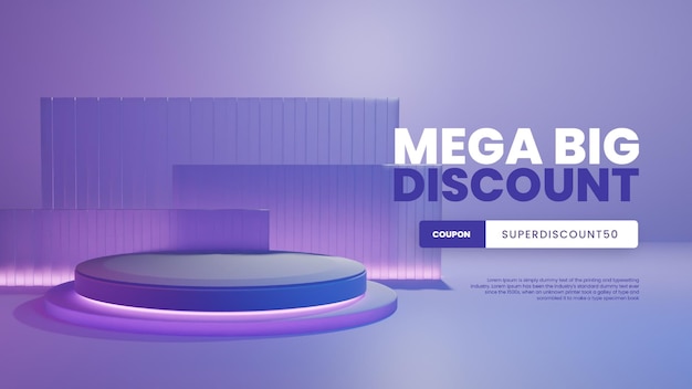 3D realistic Colorful Background Podium Product Display