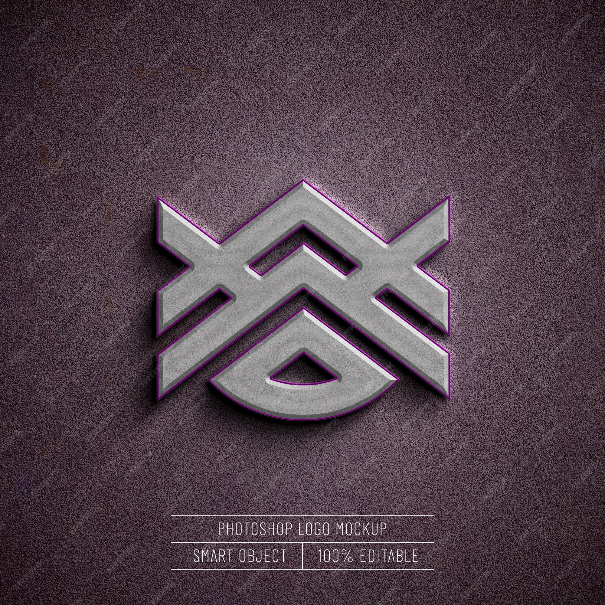 Free PSD | 3d realistic logo mockup on concrete wall