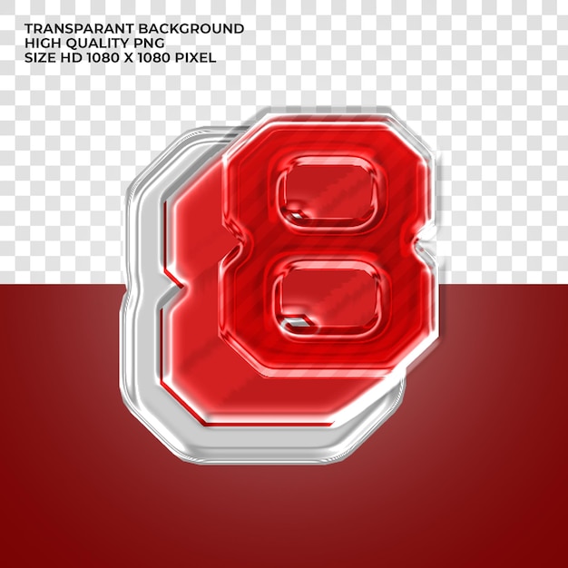 Free PSD 3d red alphabet letter