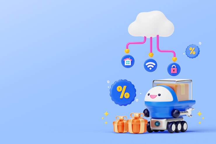 Free PSD 3d render of ai sales background