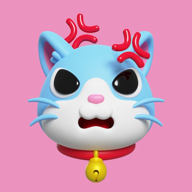 3d render of cat emoji