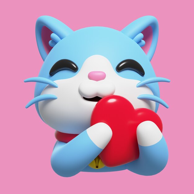 3d render of cat emoji