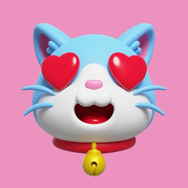 3d render of cat emoji