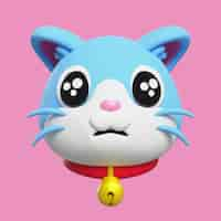 Free PSD 3d render of cat emoji