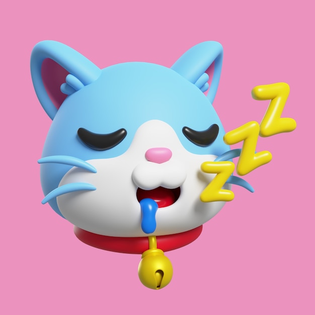 Free PSD 3d render of cat emoji