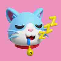 Free PSD 3d render of cat emoji