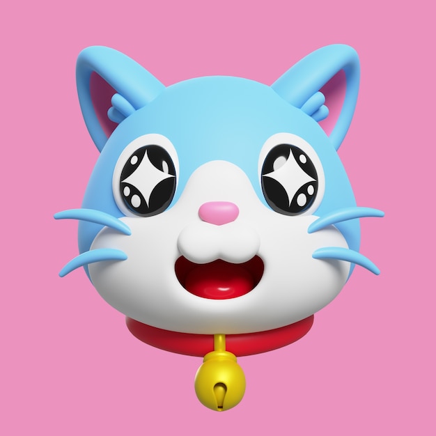 Rendering 3d di emoji gatto