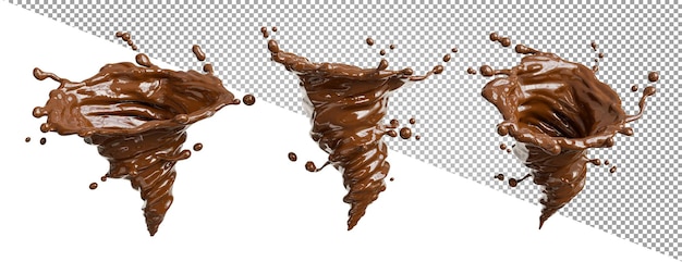 3d render of chocolate twisted on transparent background,clipping path