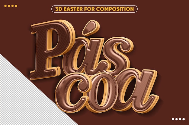 PSD gratuito 3d rendono il logo di pasqua