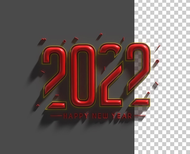 Прозрачный psd файл 3d render happy new year 2022