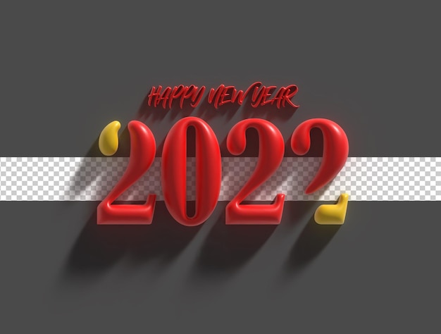 PSD gratuito 3d render felice anno nuovo 2022 file psd trasparente