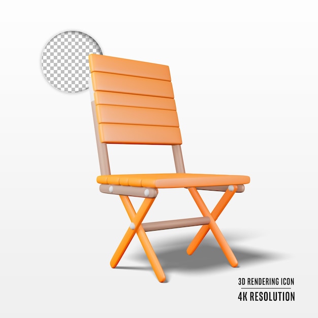 3D визуализация иллюстрации стул изолированный значок